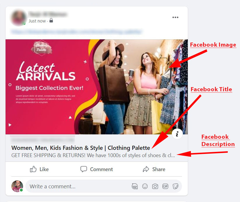 This is a screenshot of the Facebook SEO