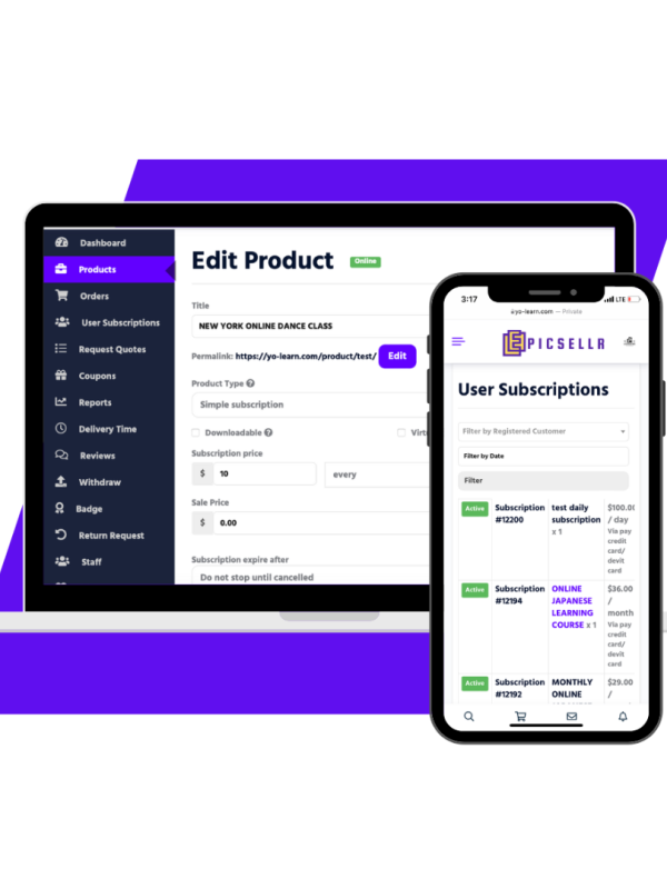 e academy,sell subscription
